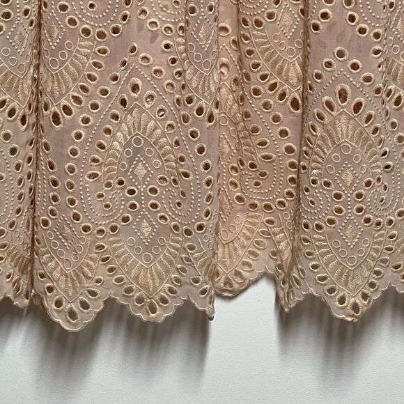 New Anthropologie Akemi+Kin Eyelet Blush Pink Swing Babydoll Style Dress Sz 4 - Picture 9 of 12